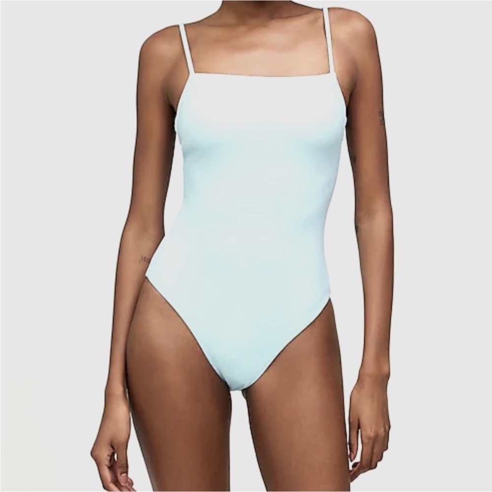 Madewell Square-Neck One-Piece Swimsuit Soft White Size Large NWT